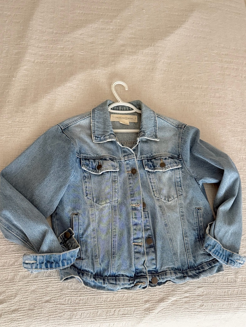 Treasure & Bond Washed Light Blue Denim Jacket